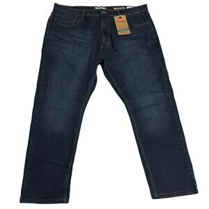Wrangler Mens Jeans Size 40 Athletic Tapered Fit Stretch Zip Fly Dark Wash Denim